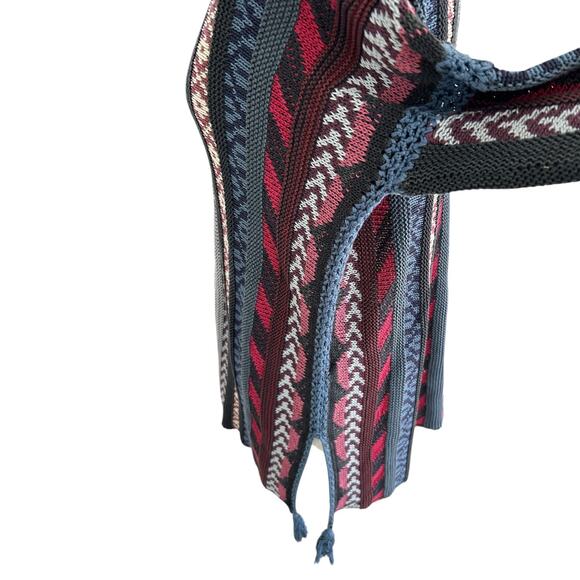 Women's Peruvian Connection Patterned Striped Boho Muticolor Tunic Sweater sz L - Picture 3 of 10